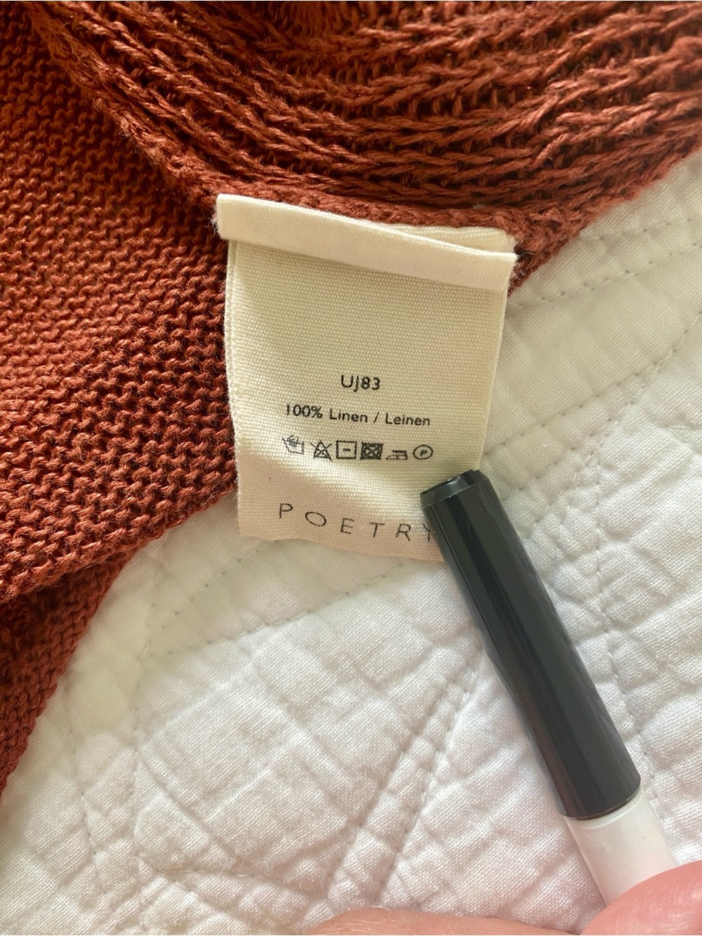 Poetry Sleeveless Delave Linen Knit top Vest Brown Chili size 10 EUC - Picture 13 of 16